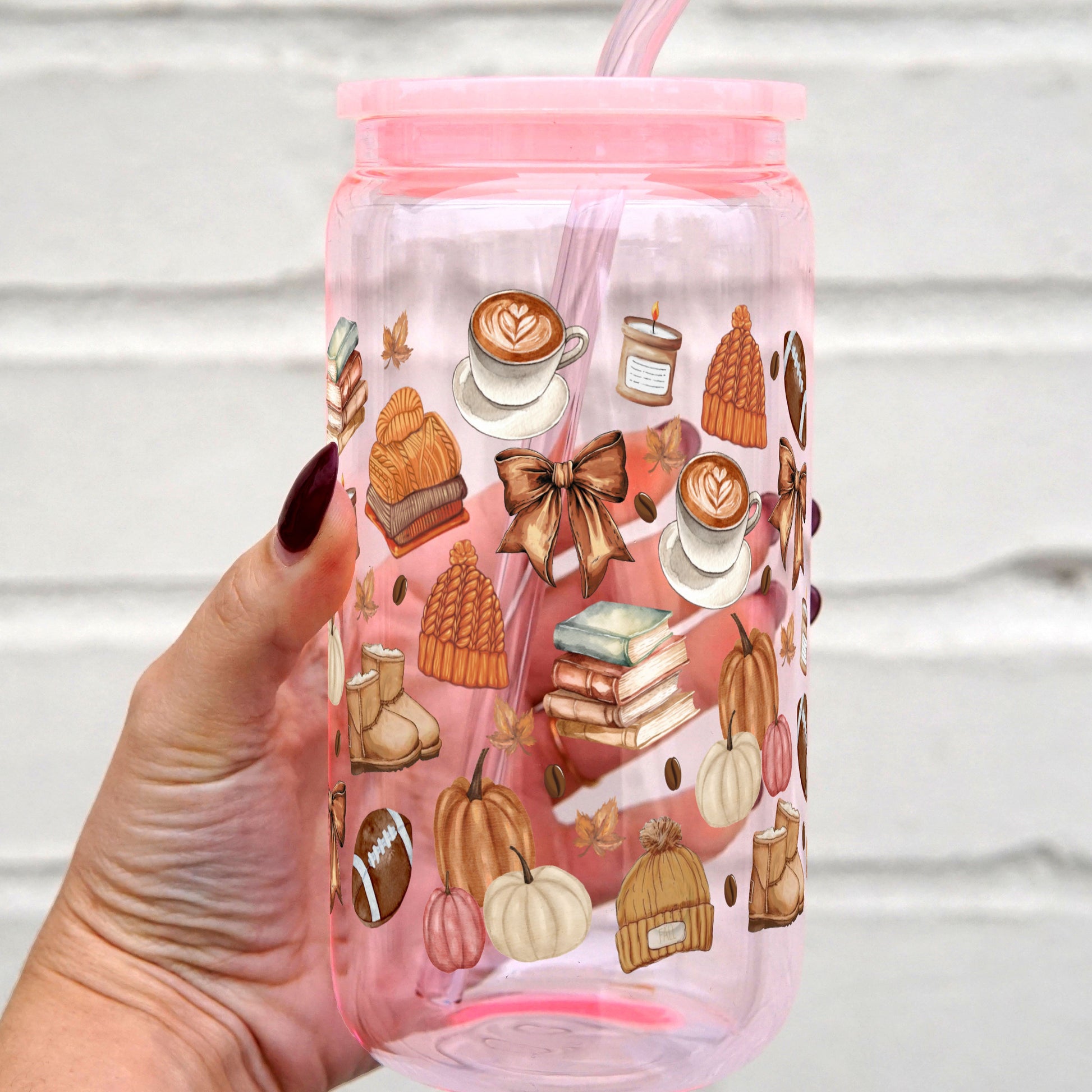 Cozy Fall Things Cup With Lid and Straw - Sip Sip Hooray