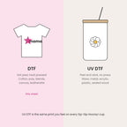 DTF for fabric versus UV DTF for hard surfaces, this sheet is DTF