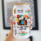 Friends TV Show Themed 16oz Glass Can Cup with Lid and Straw