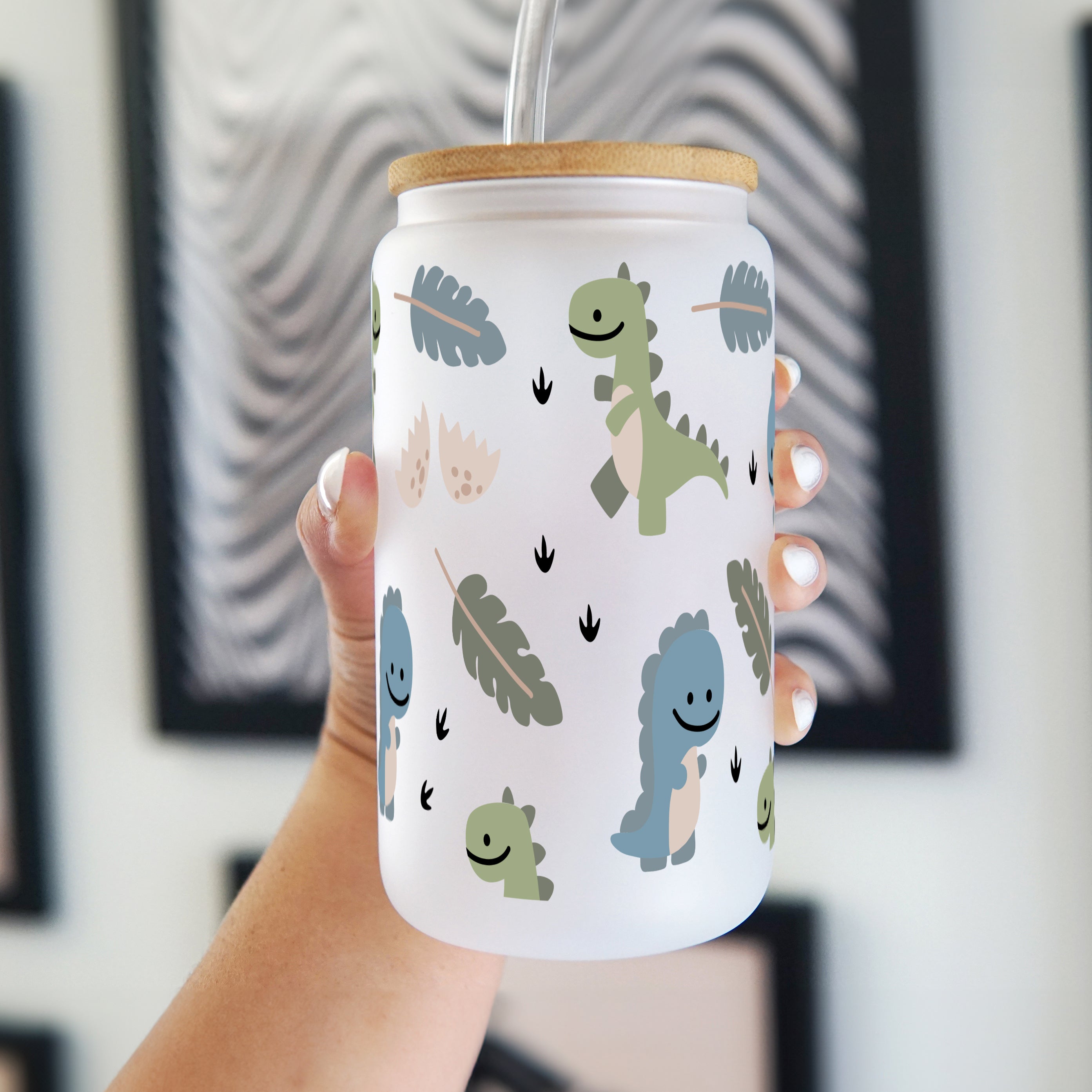 Dino Jungle Cup With Lid and Straw