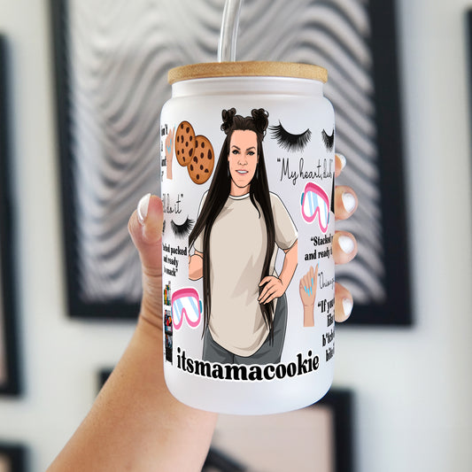 16oz Mama Cookie x Sip-Sip Hooray! Collaboration Glass Can Cup