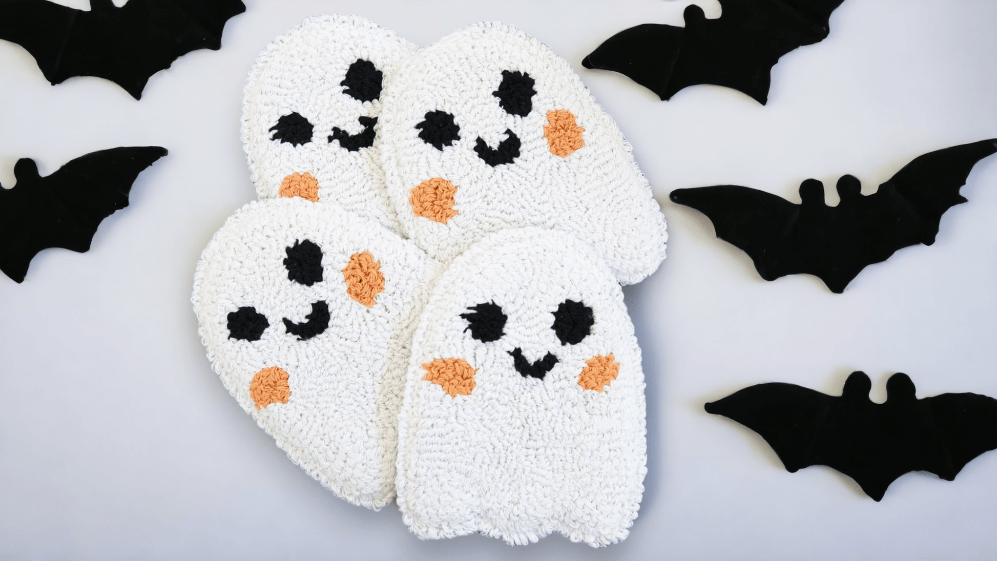 Ghost Mug Rug, Black Squiggle Straw, and Straw Slider Bundle - Sip Sip Hooray