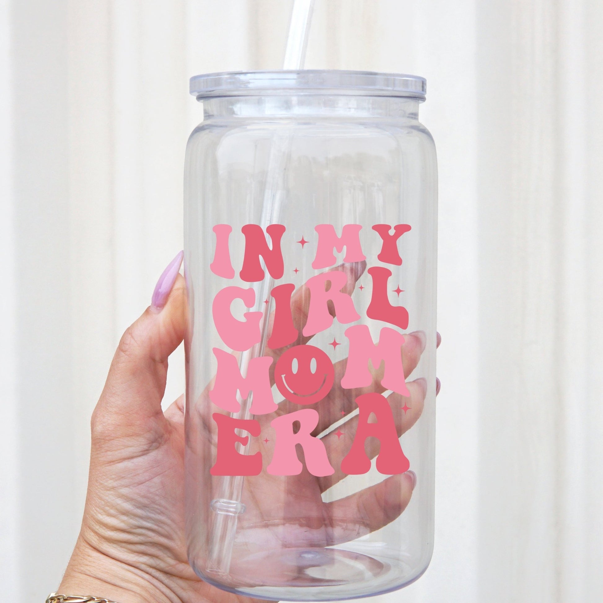 Girl Mom Era Cup With Lid and Straw - Sip Sip Hooray