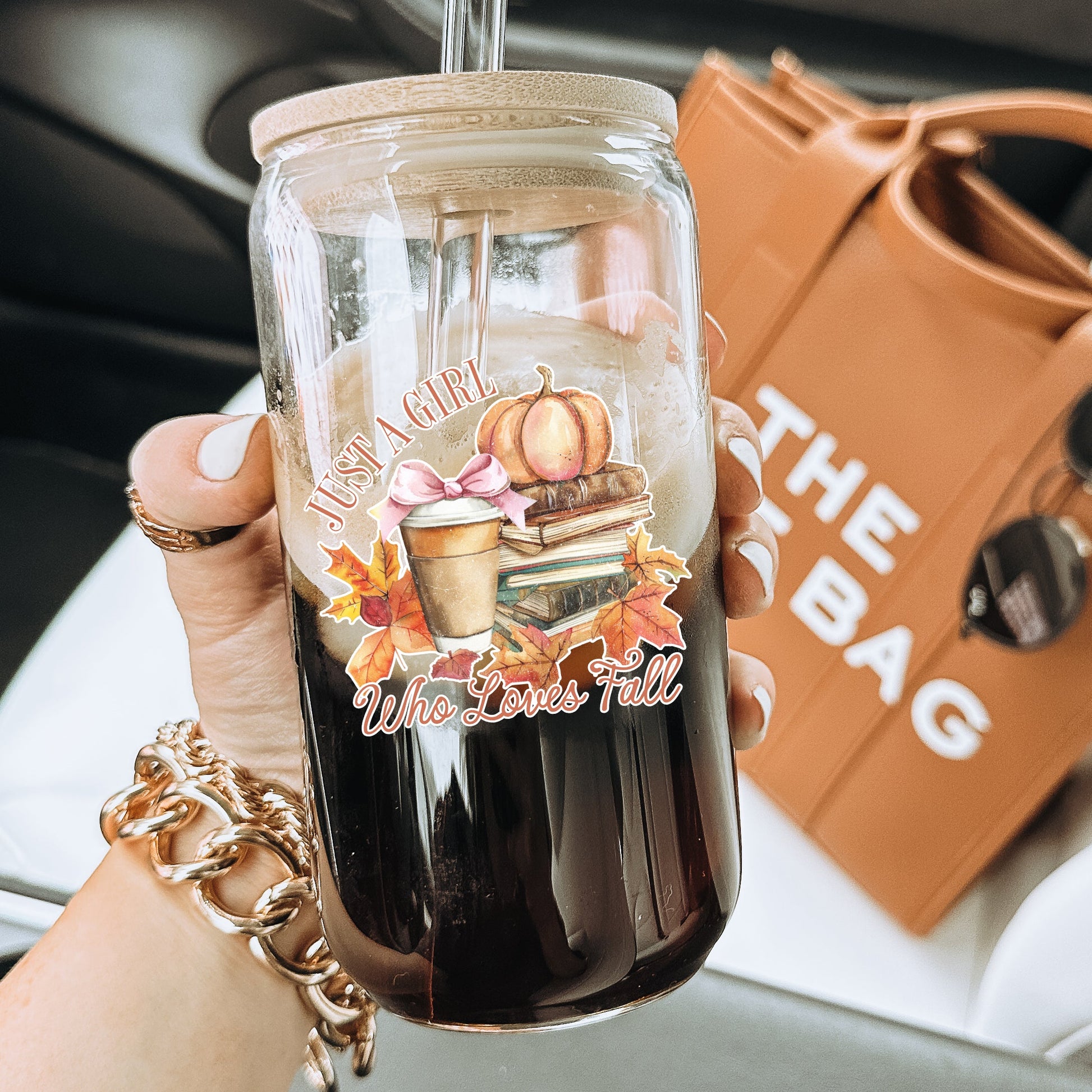Girl Who Loves Fall Cup With Lid and Straw - Sip Sip Hooray