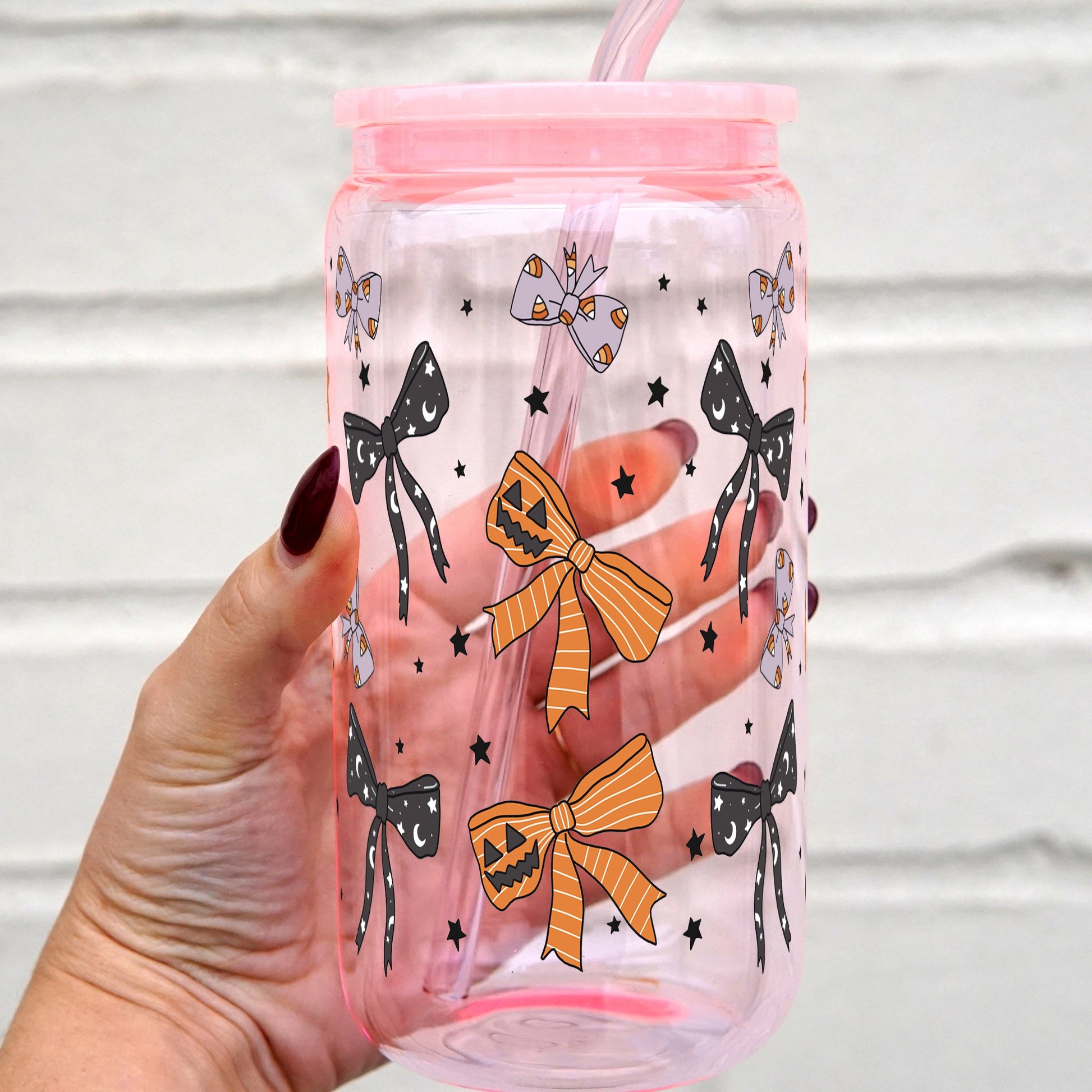 Halloween Bows Cup With Lid and Straw - Sip Sip Hooray