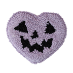 Purple Pumpkin Mug Rug, Tufted Coaster, Halloween Coffee Bar Decor