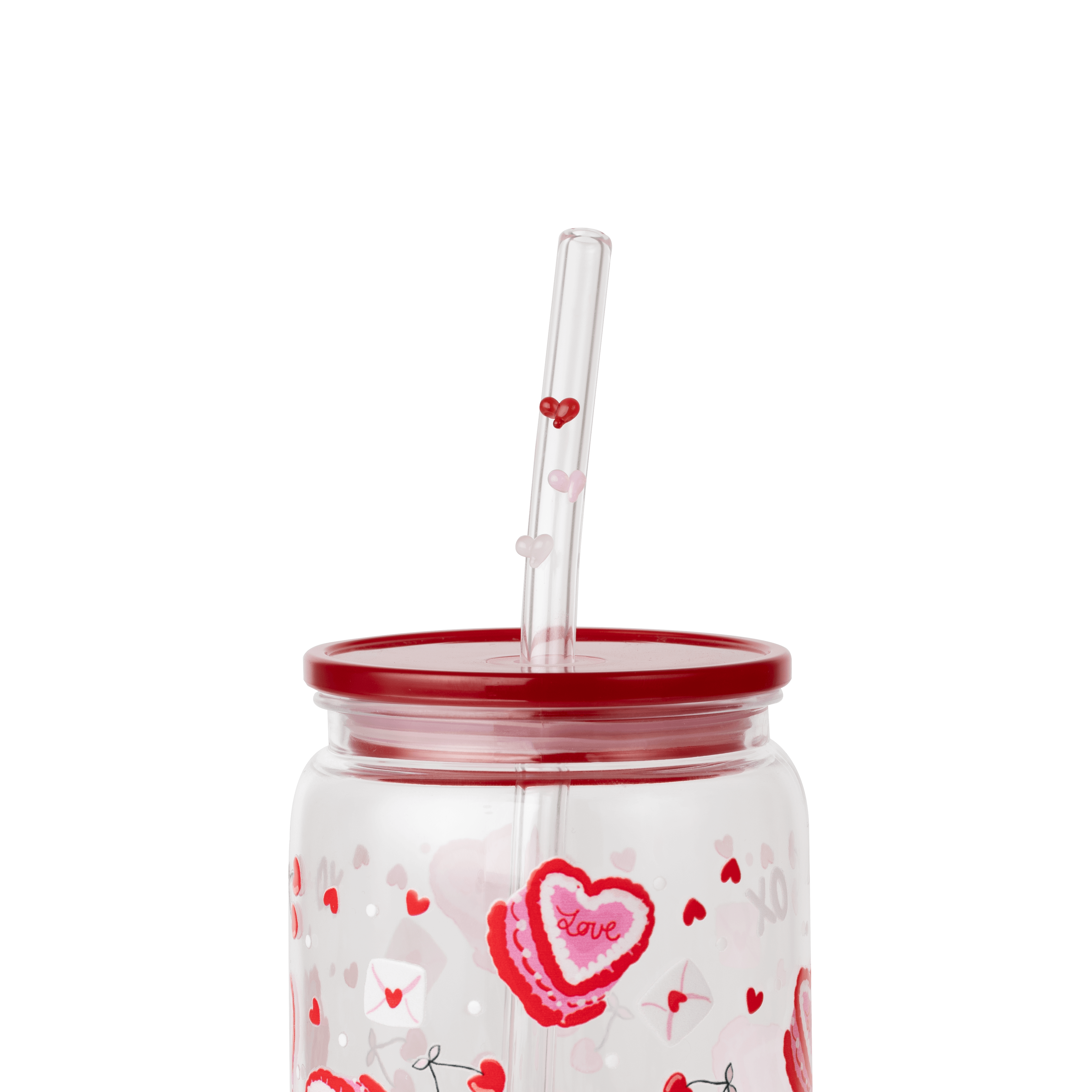 Mini Hearts Glass Straw
