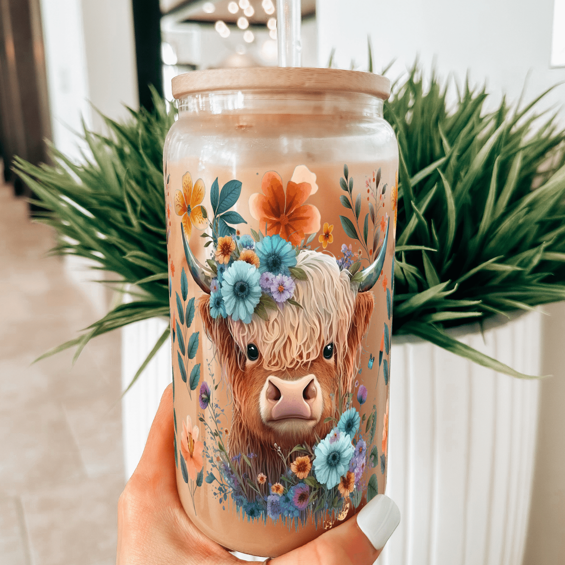 Highland Cow Cup With Lid And Straw - Sip Sip Hooray