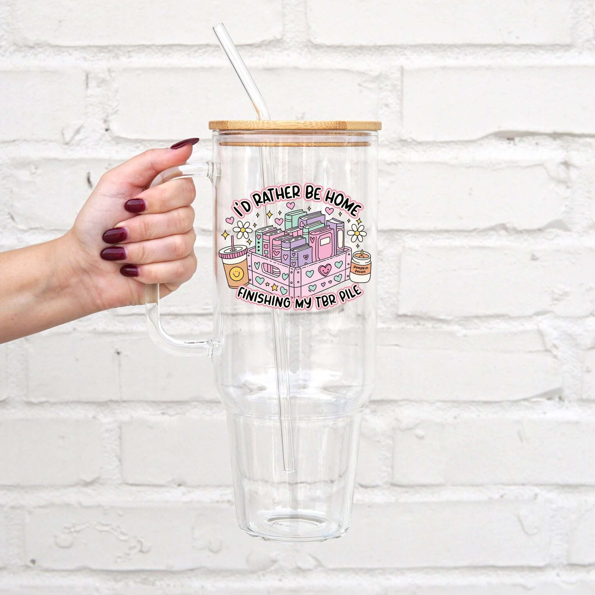 I'd Rather Be Home Tumbler With Lid and Straw