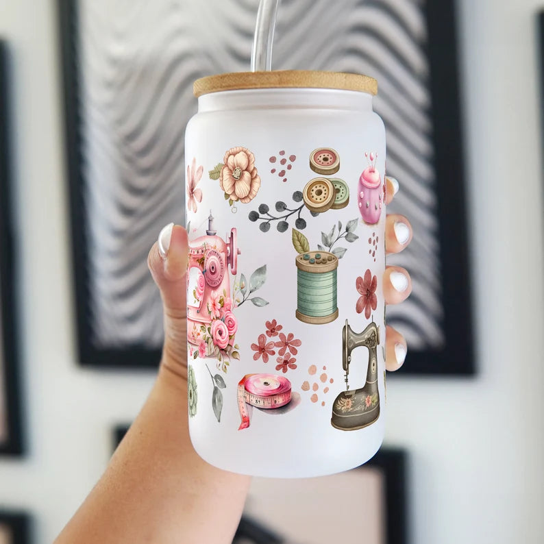 Sewing Cup With Lid and Straw