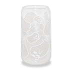 Spooky ghost glass tumbler with reusable straw