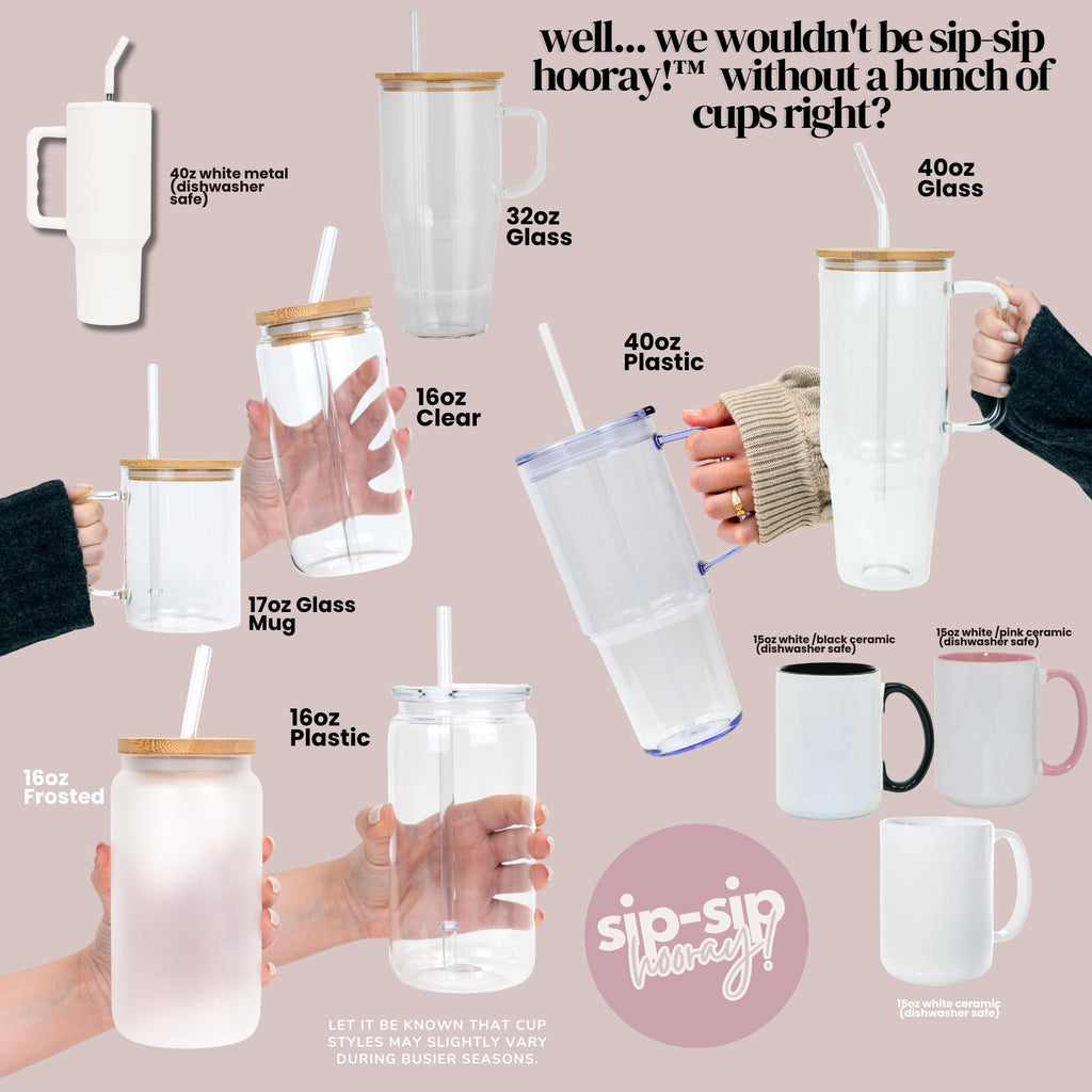 Mystery Box of Assorted Cups and Tumblers with Lids and Straws, Intuitive Scoops, 16oz, 17oz, and 40oz