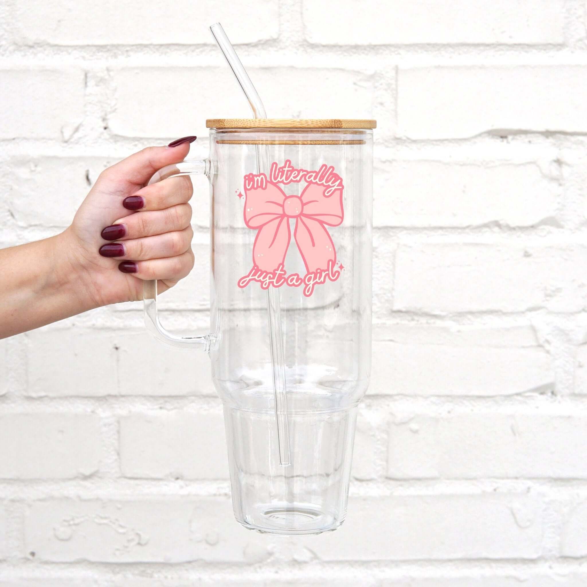 I'm Just a Girl Tumbler With Lid and Straw