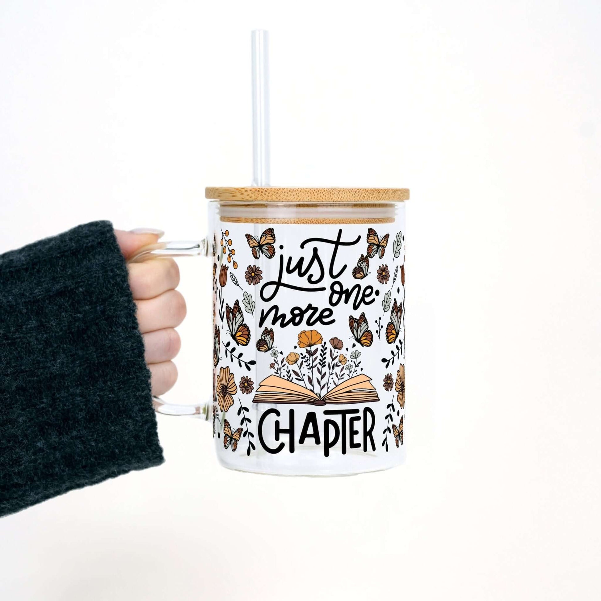 Just One More Chapter 17oz Glass Mug With Lid and Straw from Sip Sip Hooray – Drinkware