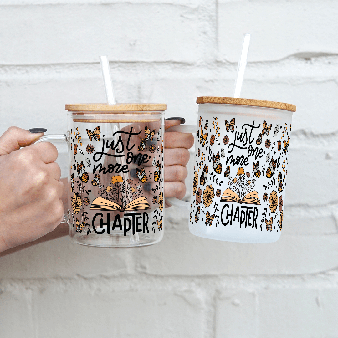 Just One More Chapter 17oz Glass Mug With Lid and Straw from Sip Sip Hooray – Drinkware
