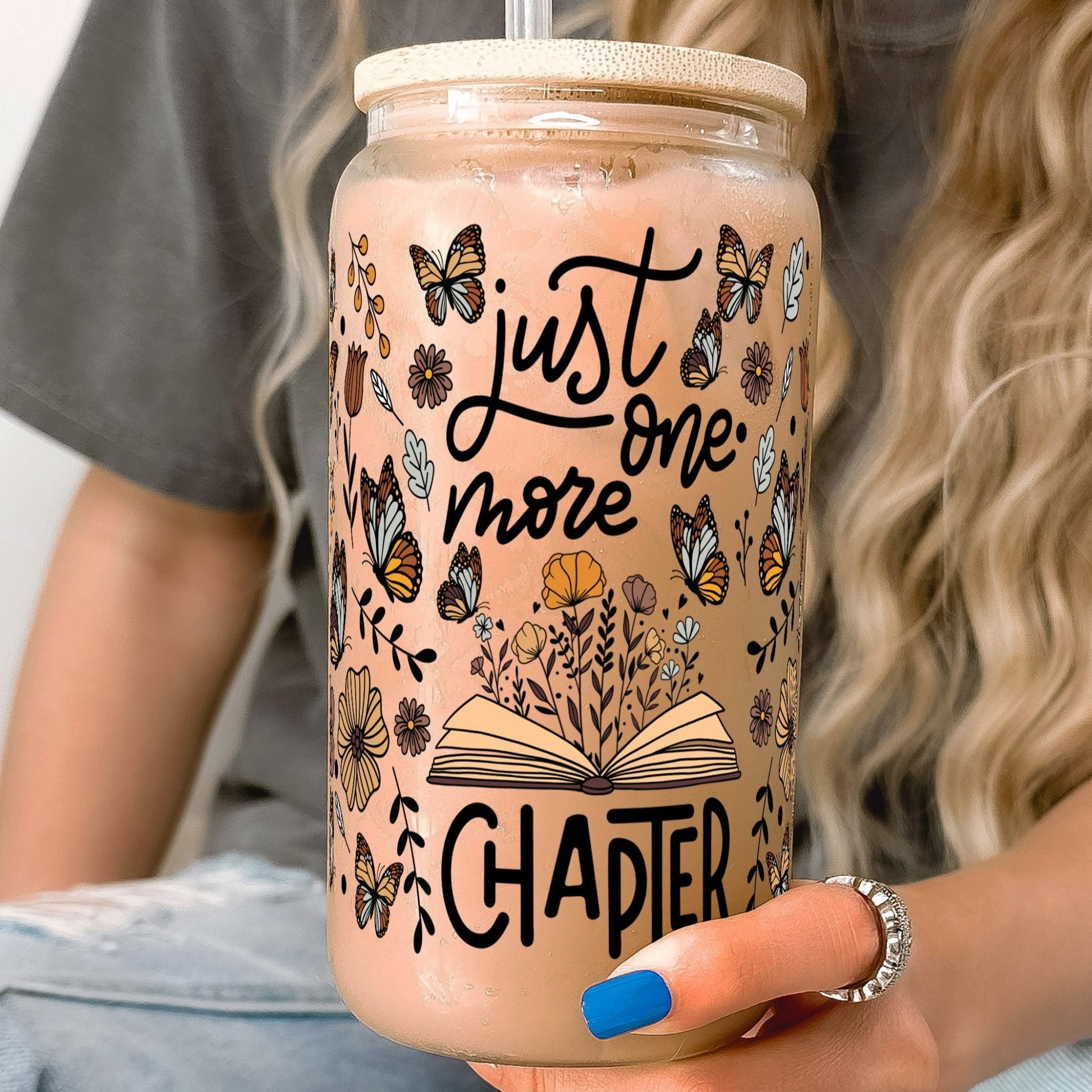 Just One More Chapter Cup With Lid and Straw - Sip Sip Hooray
