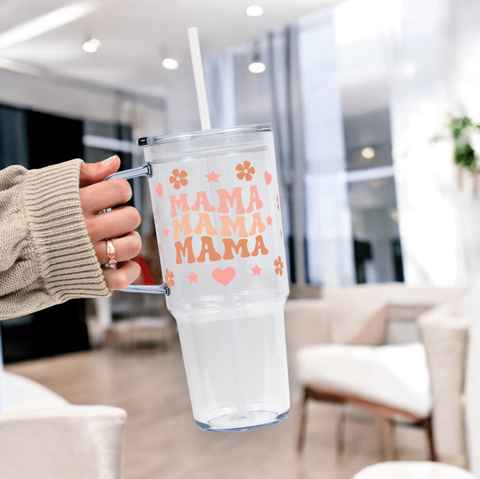Mama Glass or Plastic Tumbler With Lid and Straw - Sip Sip Hooray
