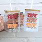 Pray On It 17oz Glass Mug With Lid and Straw