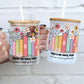 No Such Thing As Too Many Books 17oz Glass Mug With Lid and Straw