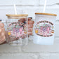 I'd Rather Be Home 17oz Glass Mug With Lid and Straw