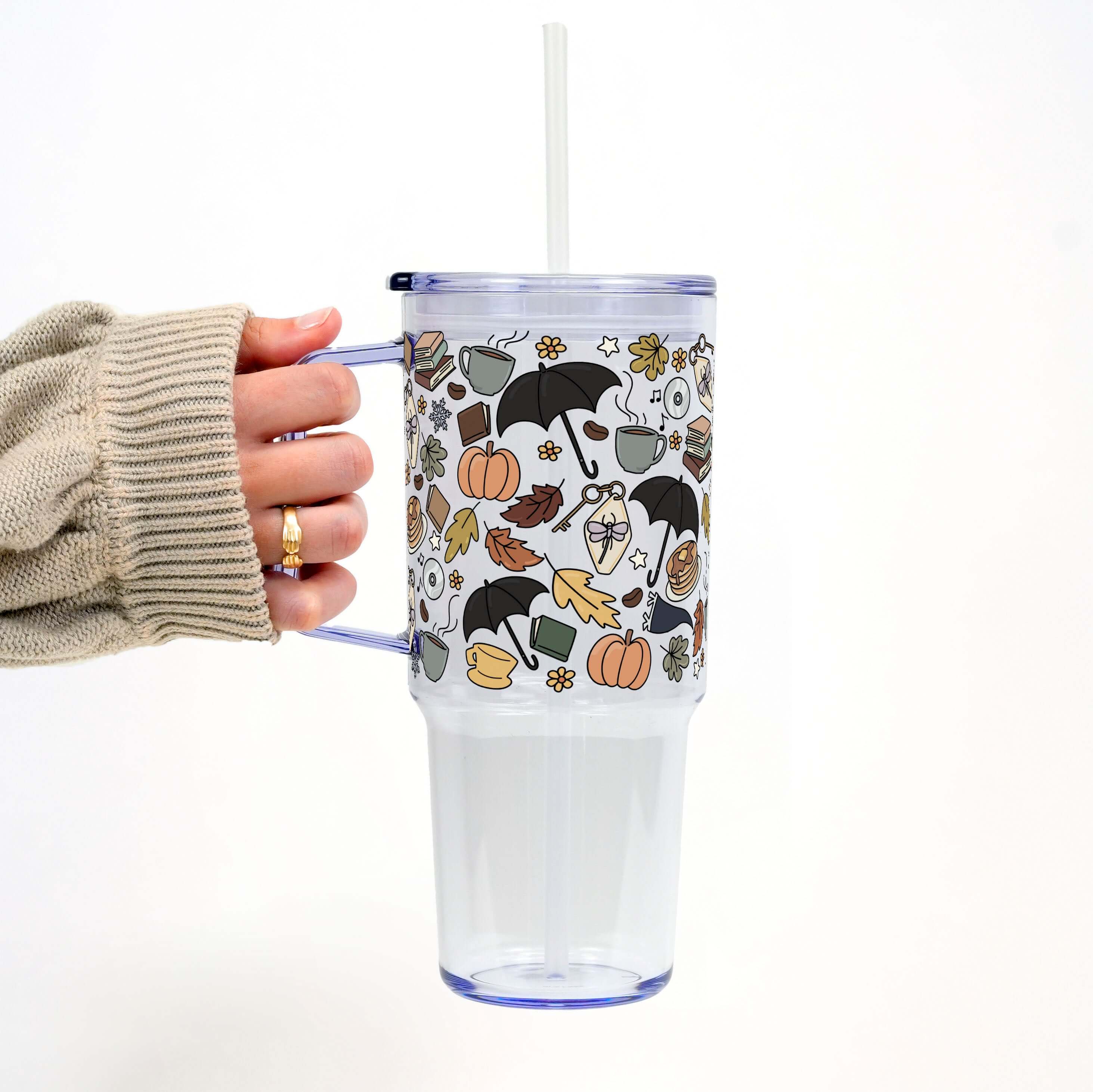 Fall Girls Tumbler With Lid and Straw