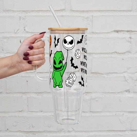 Baby Oogie Boogie 40oz Glass Tumbler With Lid and Straw