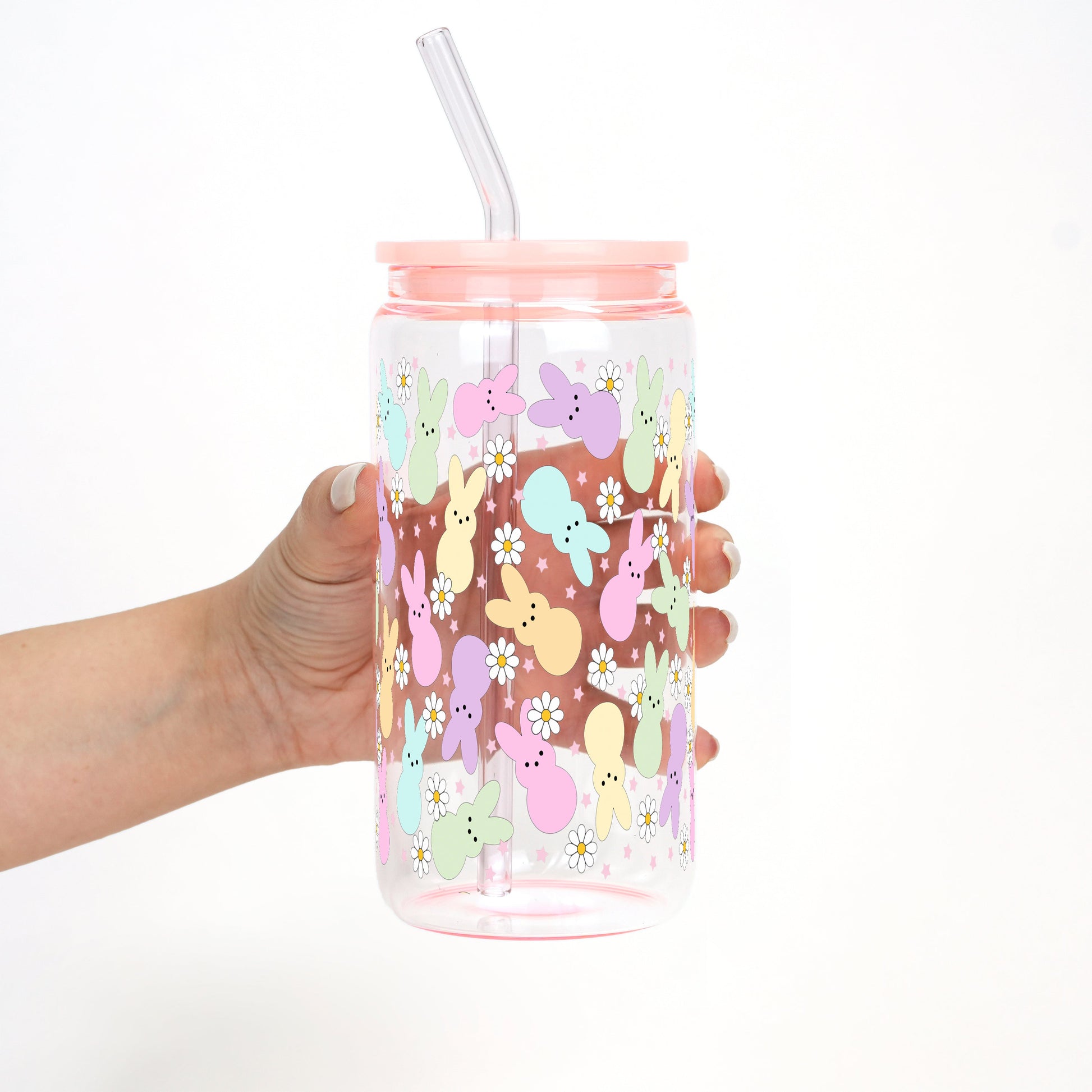 Pastel Bunny Cup with Lid and Straw - Sip Sip Hooray