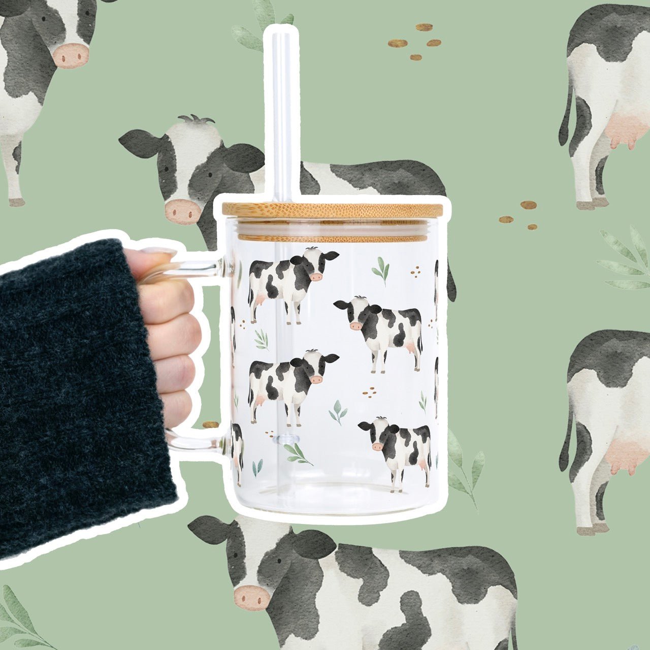Pasture Perfect Cow 17oz Mug With Lid and Straw - Sip Sip Hooray