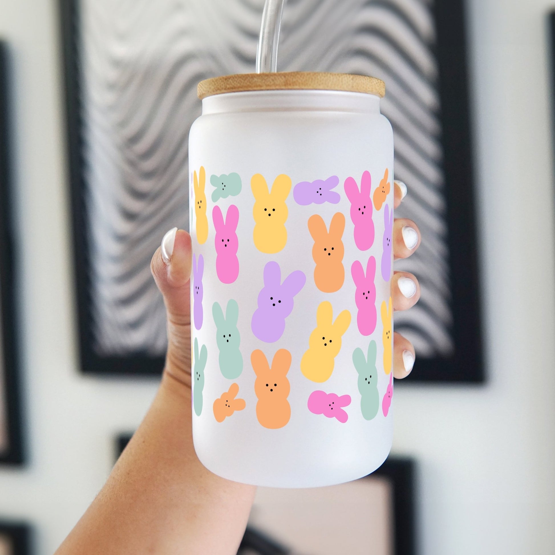 Peep Easter Bunnies Cup With Lid and Straw - Sip Sip Hooray