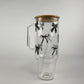 Black Coquette Bows 40oz Glass Tumbler with Lid and Straw