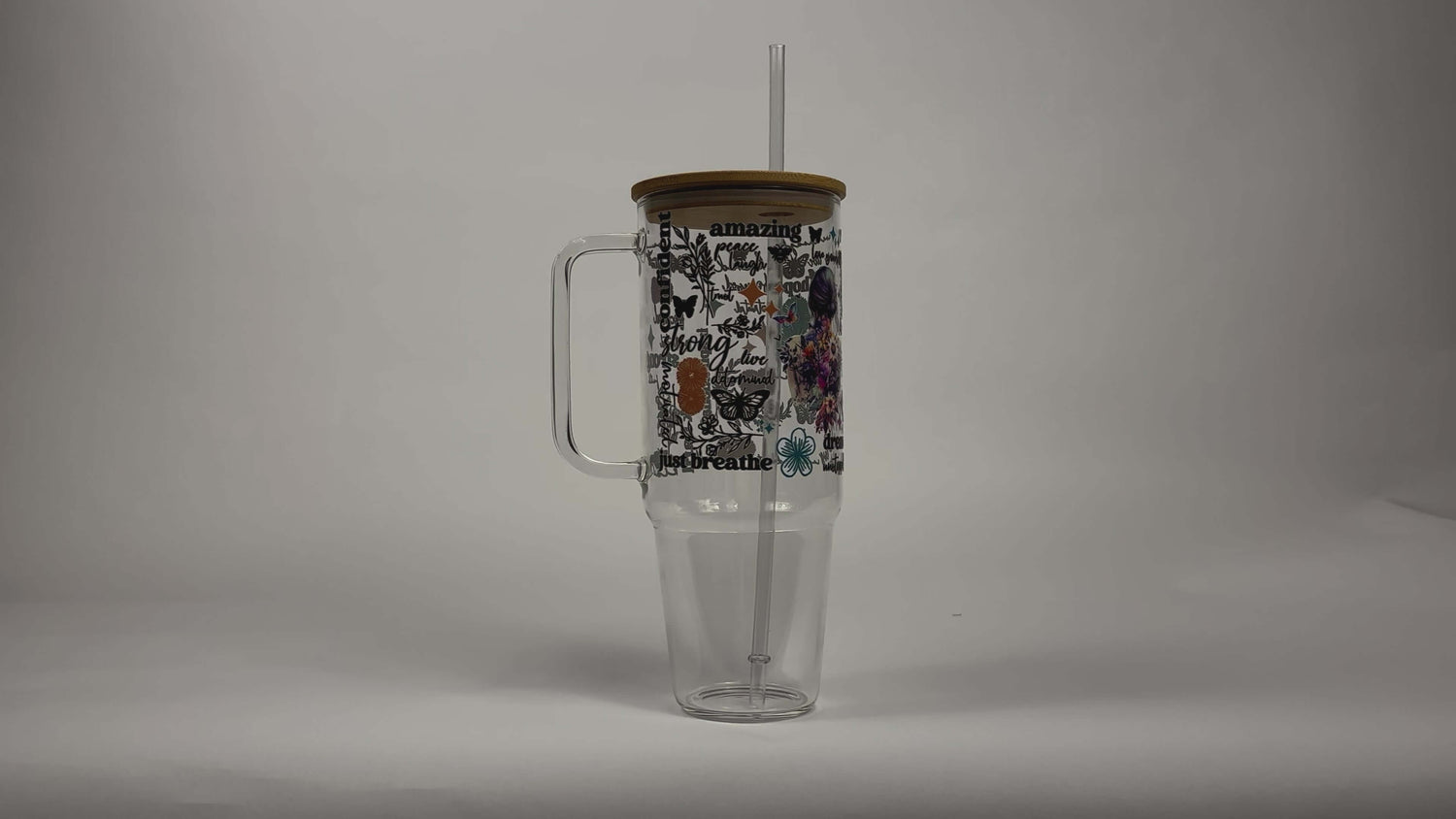 Flower Affirmation 40oz Tumbler with Lid and Straw from Sip Sip Hooray – Drinkware