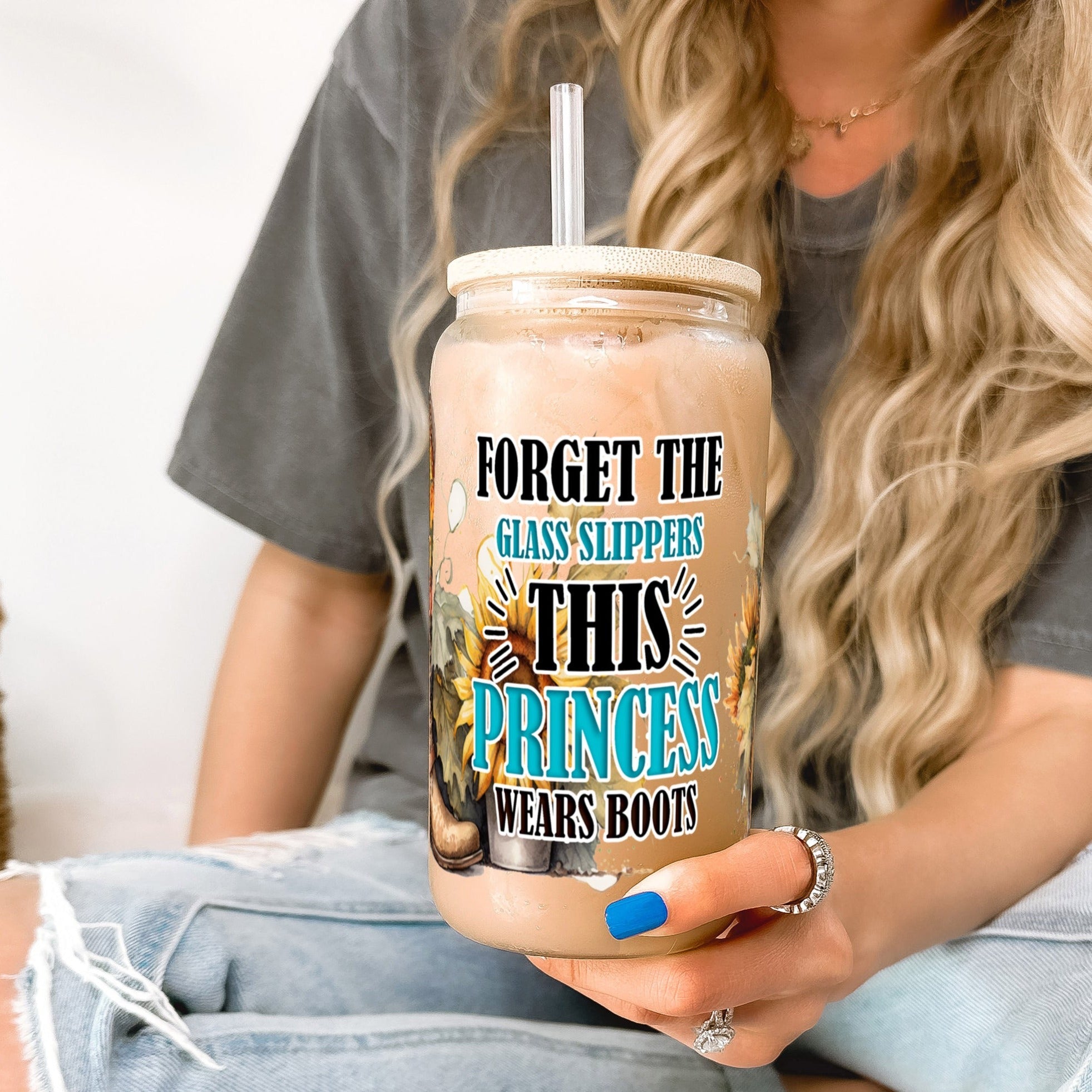Princess Boots Cup With Lid and Straw - Sip Sip Hooray