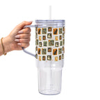Vintage Halloween Stamps Glass Cup, Mug & Tumbler with Lid and Straw