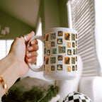 Vintage Halloween Stamps Glass Cup, Mug & Tumbler with Lid and Straw