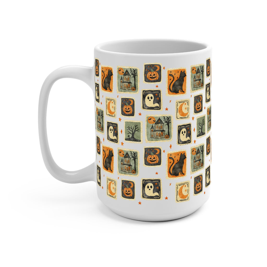 Vintage Halloween Stamps Glass Cup, Mug & Tumbler with Lid and Straw