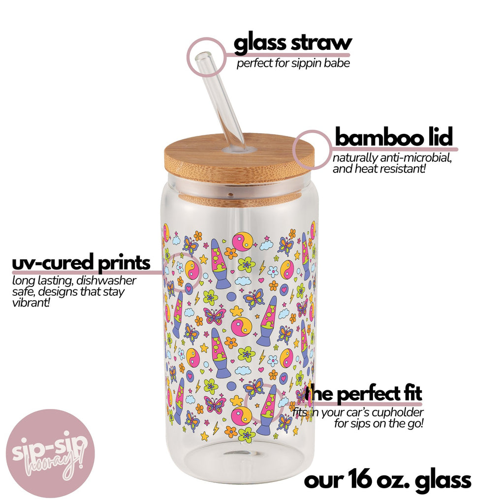 Groovy Lava Lamp Glass Cup, Mug & Tumbler with Lid and Straw