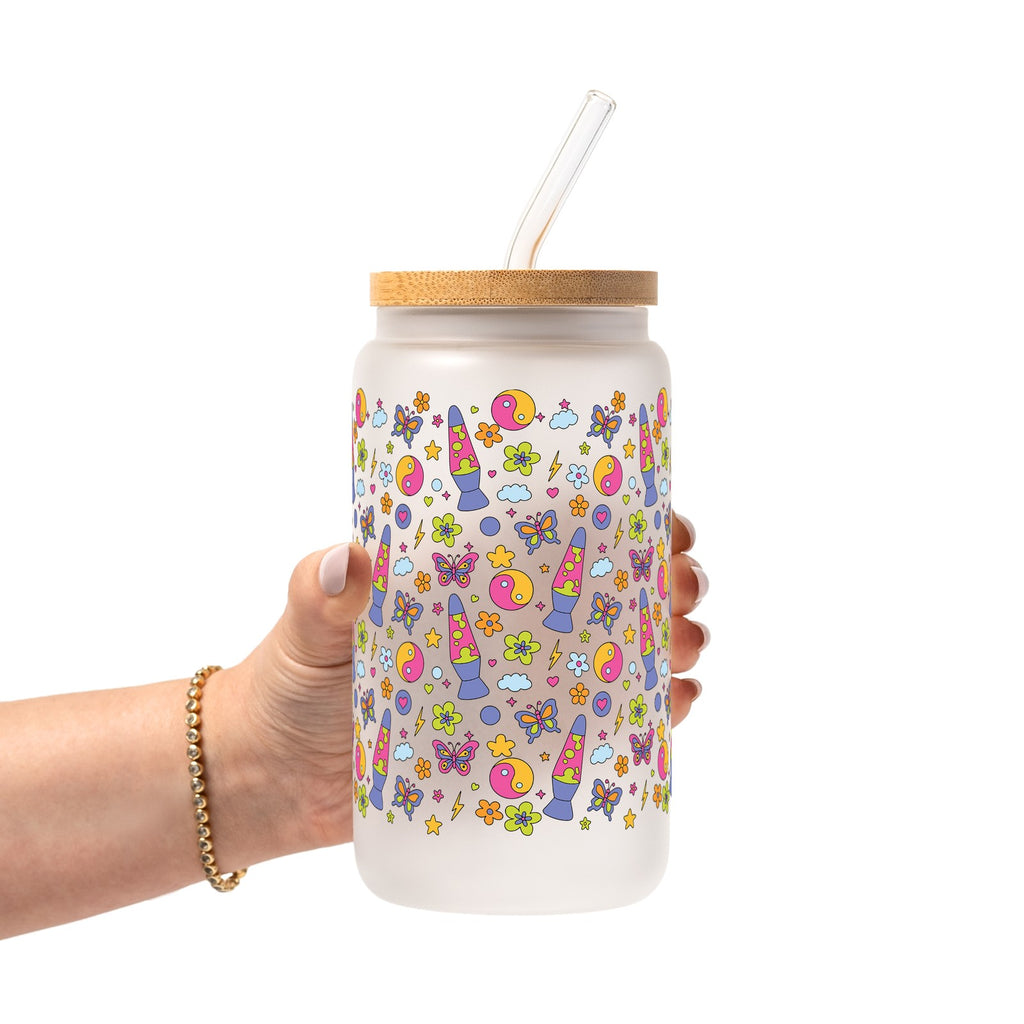 Groovy Lava Lamp Glass Cup, Mug & Tumbler with Lid and Straw