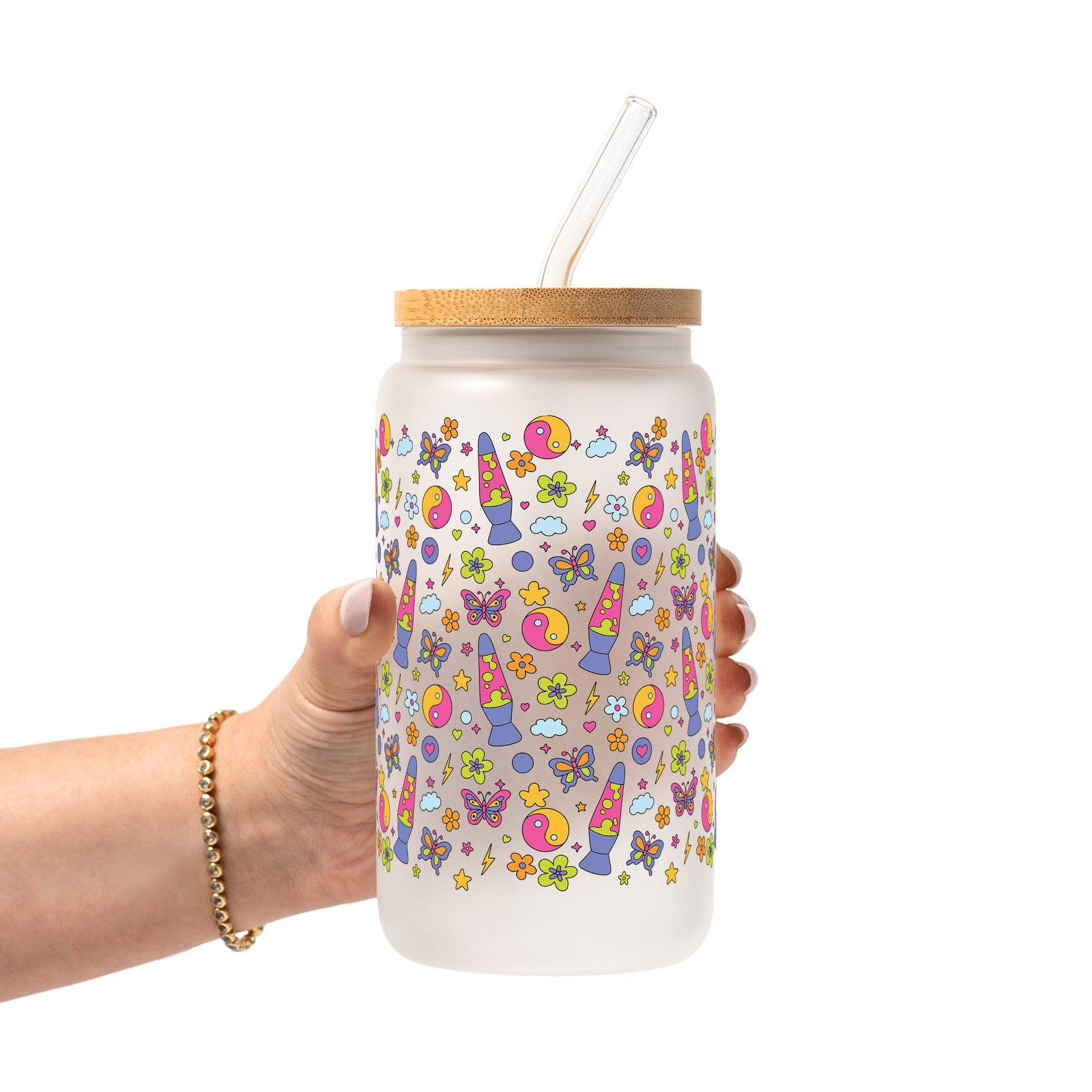 Groovy Lava Lamp Glass Cup, Mug & Tumbler with Lid and Straw