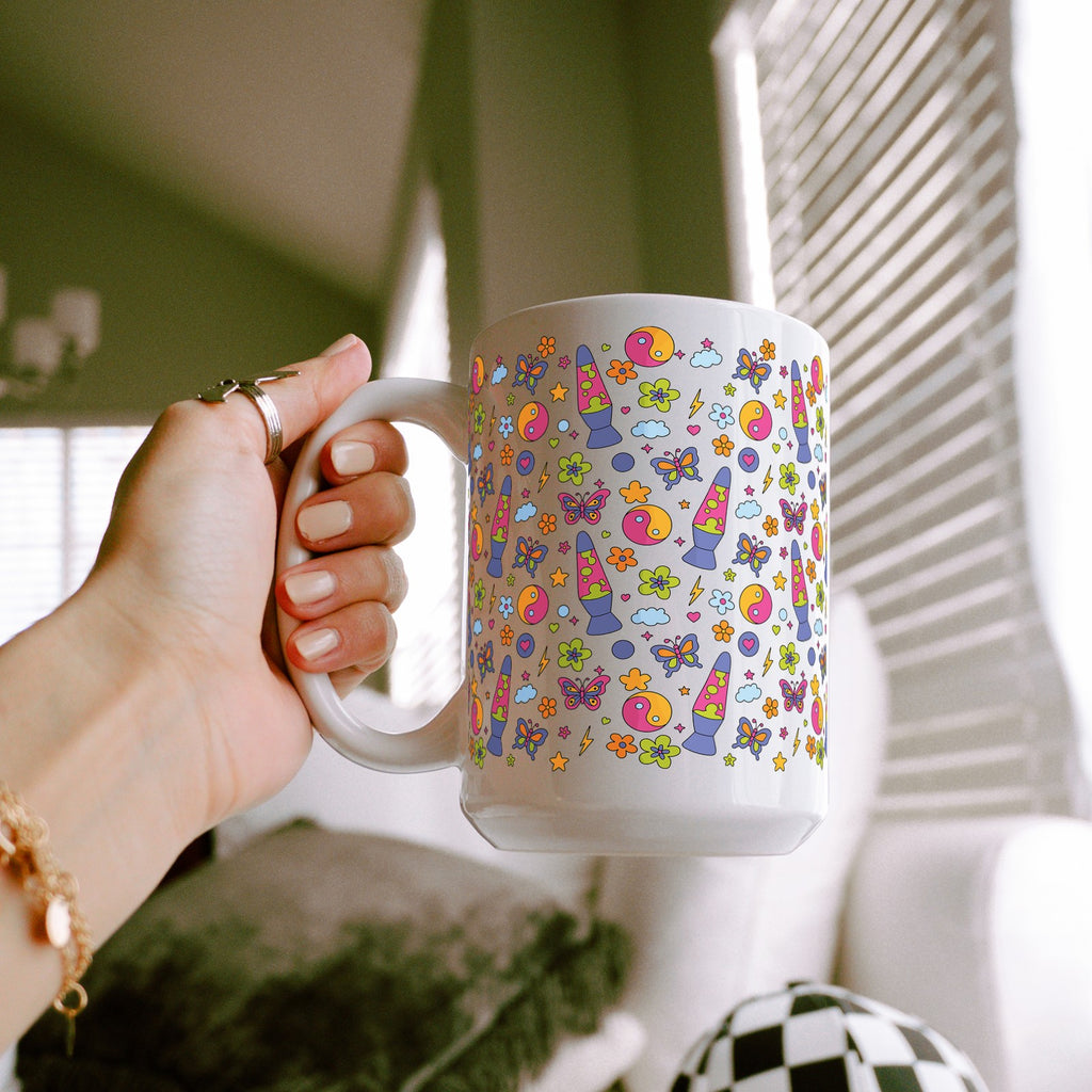 Groovy Lava Lamp Glass Cup, Mug & Tumbler with Lid and Straw