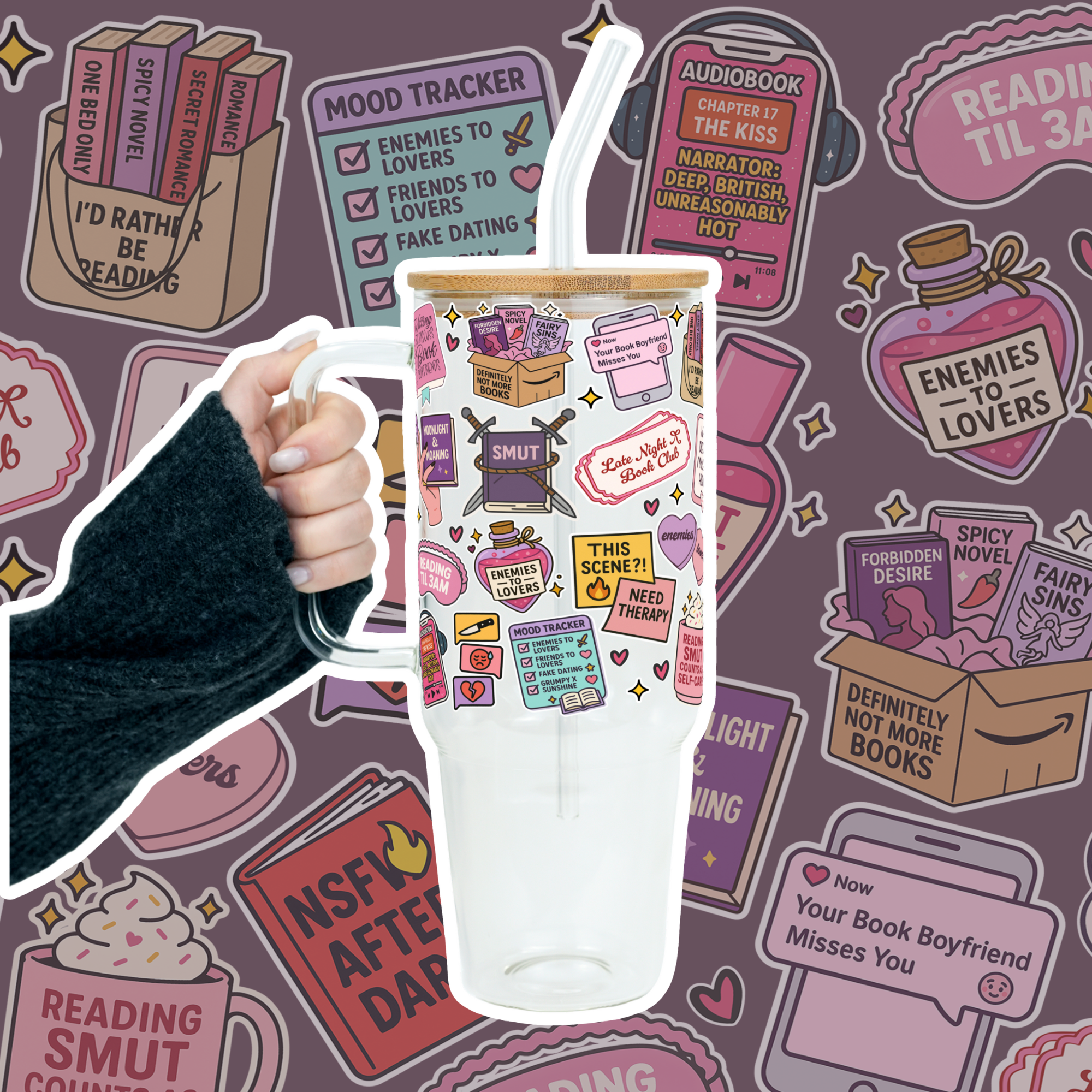 Spicy Book Lover Tumbler With Lid & Straw