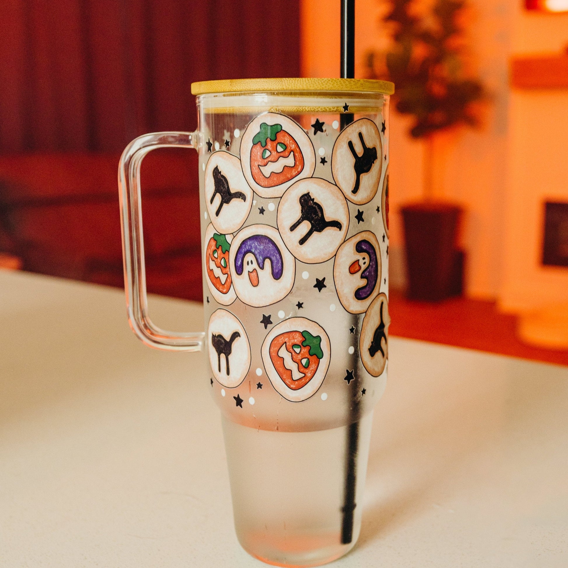 Spooky Cookies 40oz Glass or Plastic Tumbler With Lid and Straw - Sip Sip Hooray