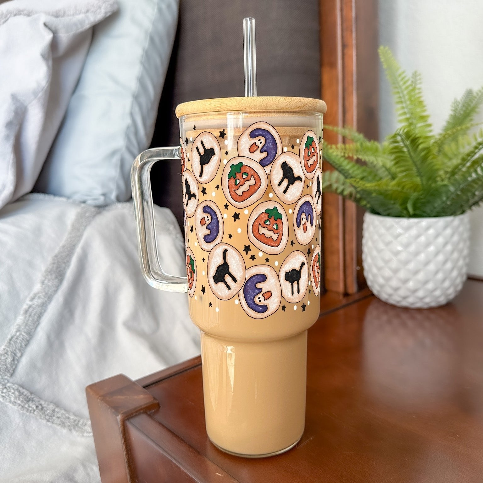 Spooky Cookies 40oz Glass or Plastic Tumbler With Lid and Straw - Sip Sip Hooray
