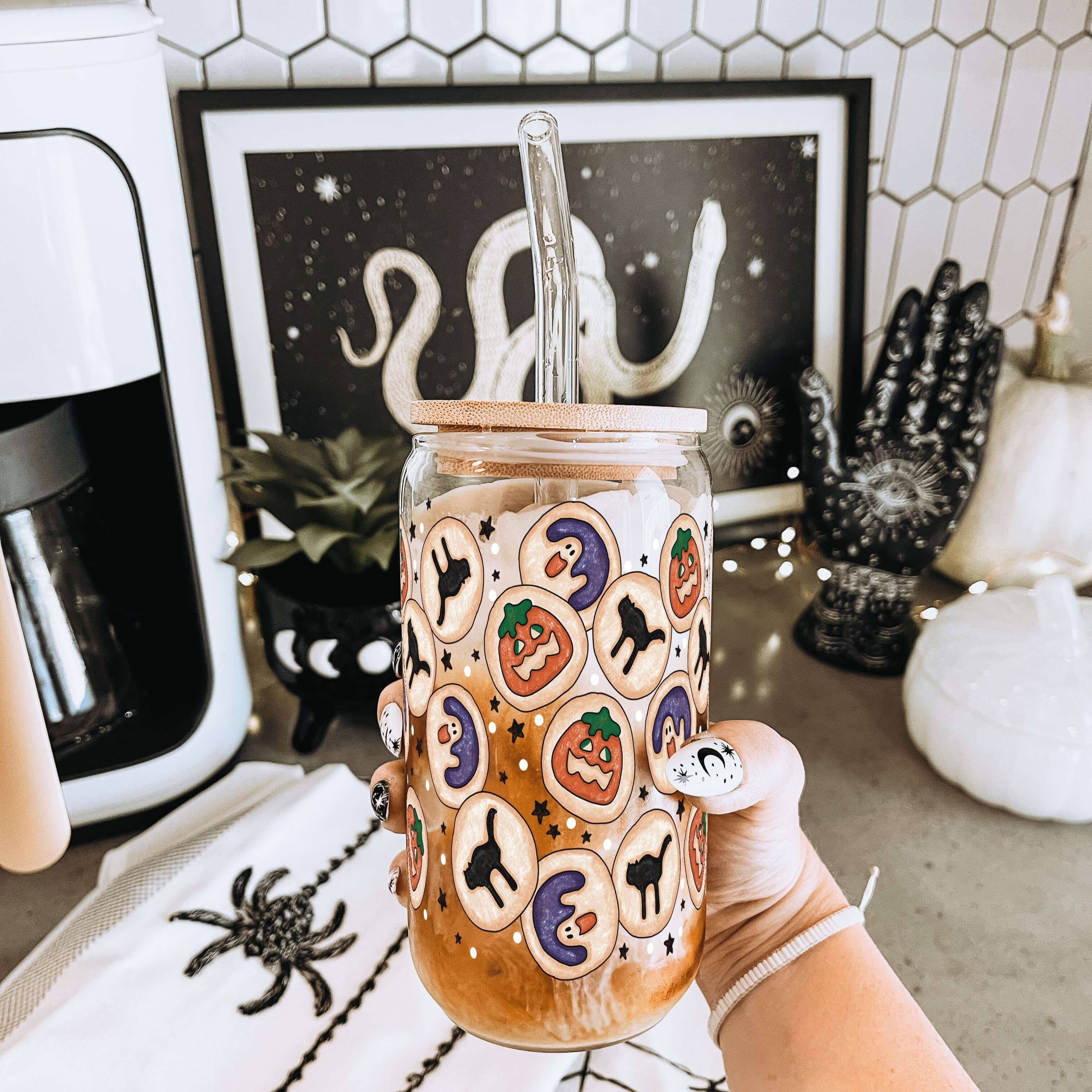 Spooky Cookies Cup With Lid and Straw