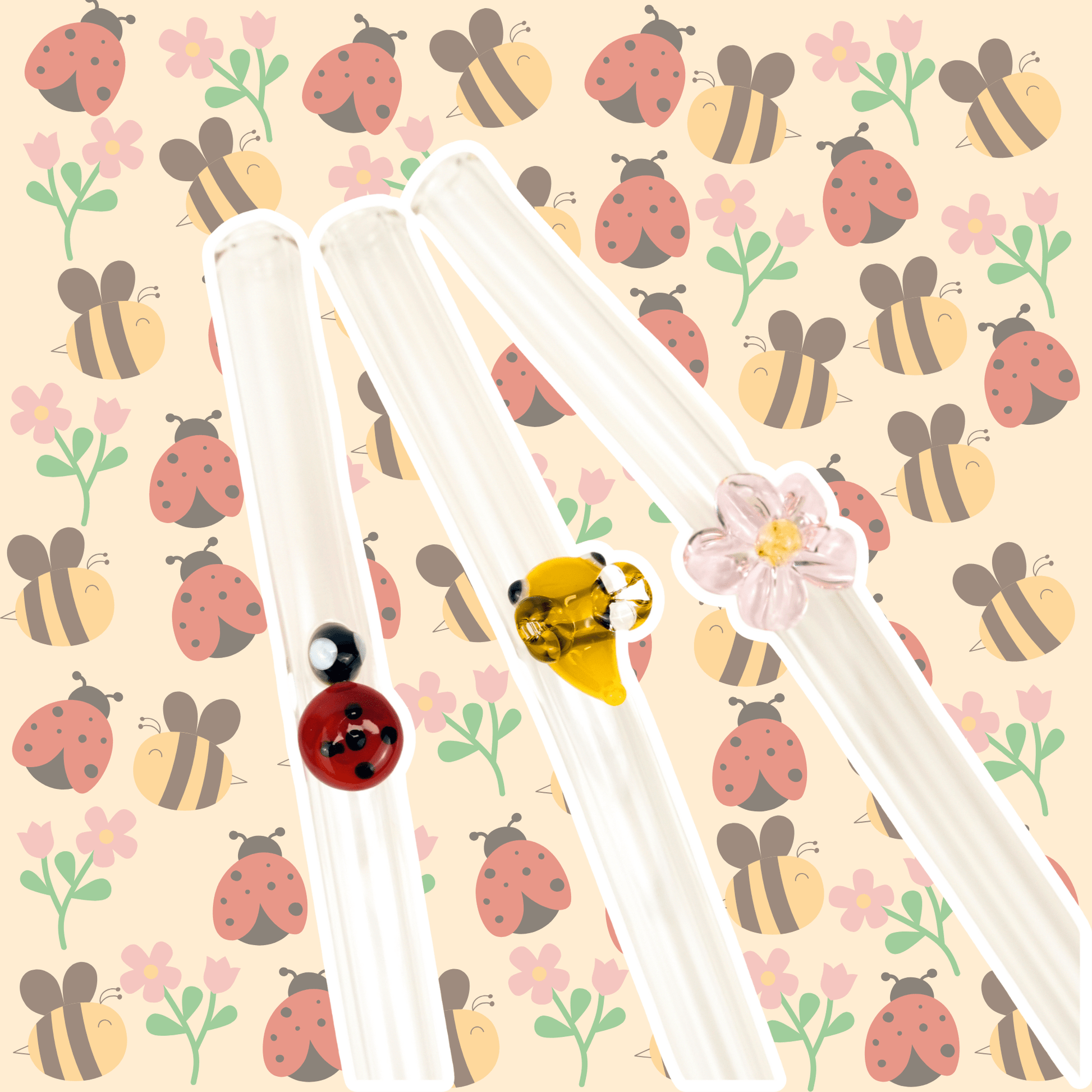Spring Collection Glass Straws - Sip Sip Hooray