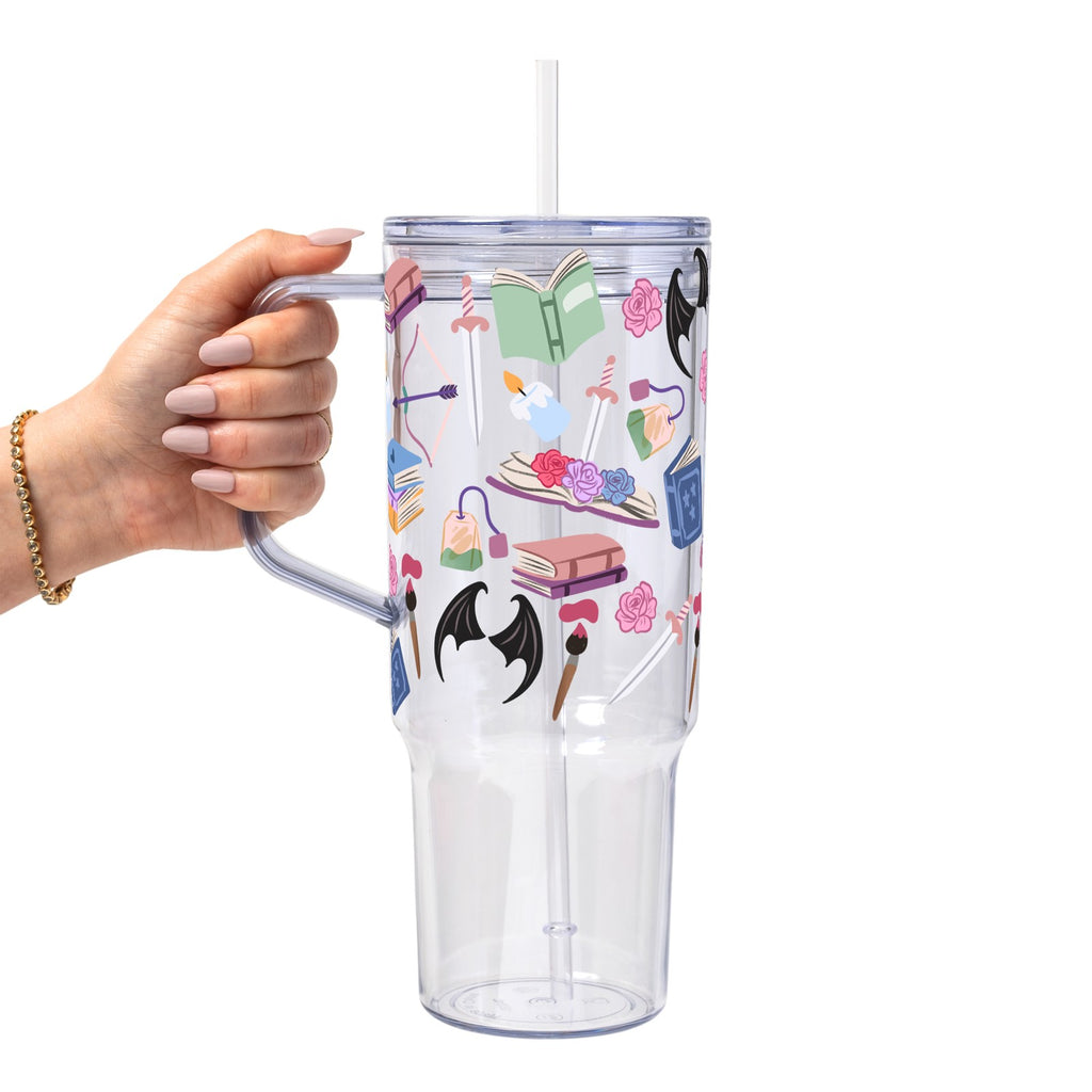 Bat Fantasy Glass Cup, Mug & Tumbler with Lid and Straw