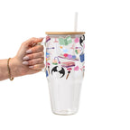 Bat Fantasy Glass Cup, Mug & Tumbler with Lid and Straw