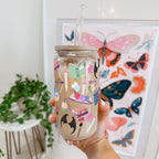 Bat Fantasy Glass Cup, Mug & Tumbler with Lid and Straw