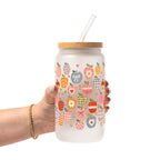 Vintage Whimsical Apples Glass Cup, Mug & Tumbler with Lid and Straw