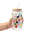 Cutie Buttons Glass Cup, Mug & Tumbler with Lid and Straw