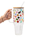 Cutie Buttons Glass Cup, Mug & Tumbler with Lid and Straw
